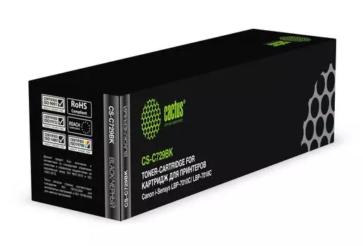 Картридж Cactus CS-C729BK 729 BK черный