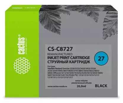 Картридж Cactus CS-C8727 №27 черный