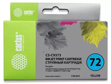 Картридж Cactus CS-C9373 №72 фото желтый