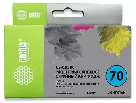 Картридж Cactus CS-C9390 №70 светло-голубой