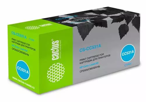 Картридж Cactus CS-CC531A CC531A голубой