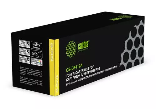 Картридж Cactus CS-CF412A CF412A желтый
