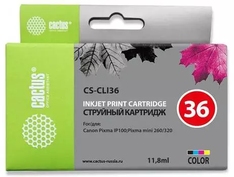 Картридж Cactus CS-CLI36 CLI-36 многоцветный