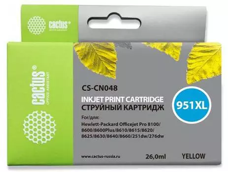 Картридж Cactus CS-CN048 №951XL желтый