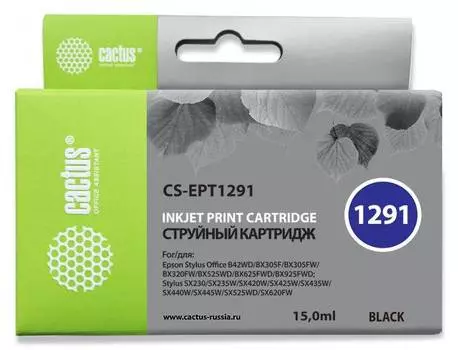 Картридж Cactus CS-EPT1291 T1291 черный