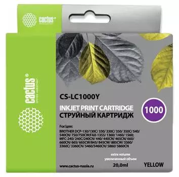 Картридж Cactus CS-LC1000Y желтый