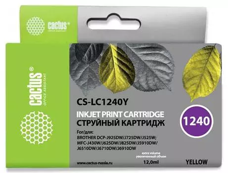 Картридж Cactus CS-LC1240Y желтый