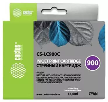 Картридж Cactus CS-LC900C голубой