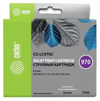 Картридж Cactus CS-LC970C голубой