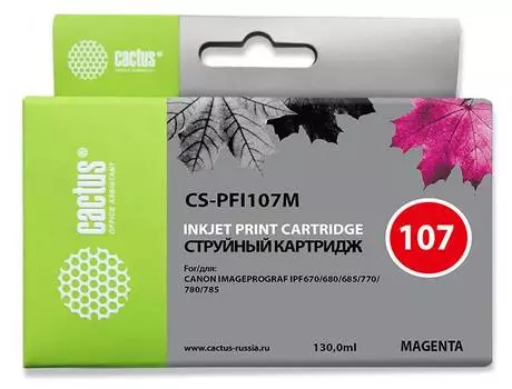 Картридж Cactus CS-PFI107M PFI-107M пурпурный