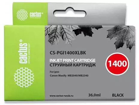 Картридж Cactus CS-PGI1400XLBK PGI-1400 черный