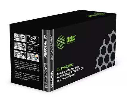 Картридж Cactus CS-PH6000BK 106R01634 черный