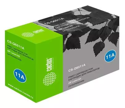 Картридж Cactus CS-Q6511A Q6511A черный