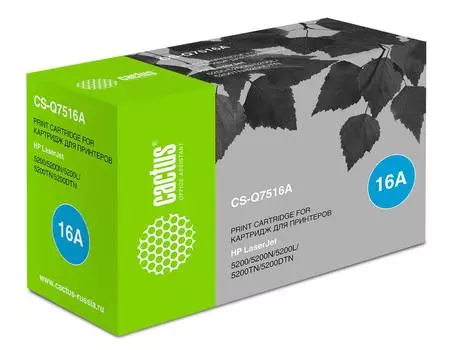 Картридж Cactus CS-Q7516A Q7516A черный
