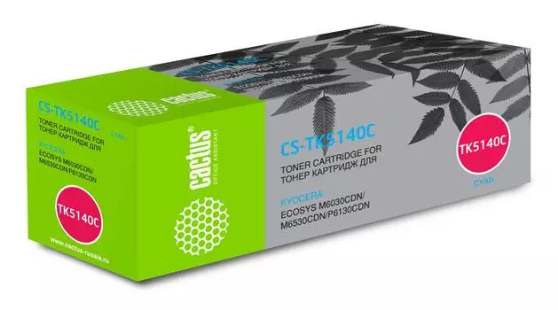 Картридж Cactus CS-TK5140C TK-5140C голубой