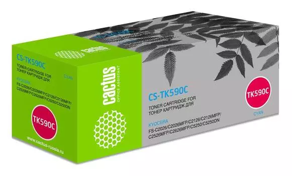 Картридж Cactus CS-TK590C TK-590C голубой