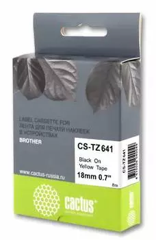 Картридж Cactus CS-TZ641 TZe-641 черный