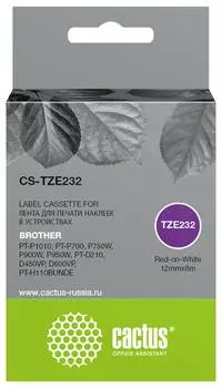 Картридж Cactus CS-TZE232 TZe-232 черный