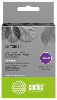 Картридж Cactus CS-TZE731 TZe-731 черный