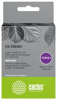 Картридж Cactus CS-TZESE4 TZe-SE4 черный
