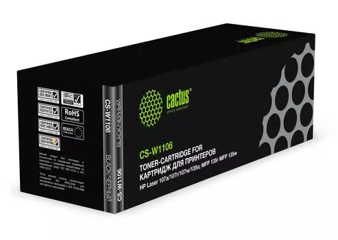 Картридж Cactus CS-W1106 W1106 черный