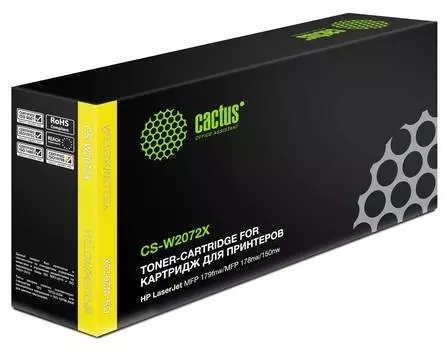 Картридж Cactus CS-W2072X W2072X (есть ограничения по прошивке) желтый