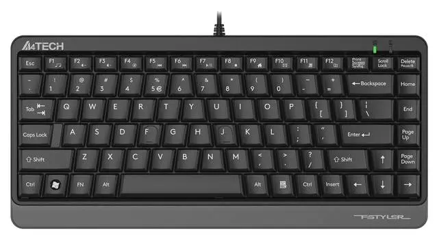 Клавиатура A4Tech Fstyler FKS11, русские и английские буквы, черный (fks11 grey)