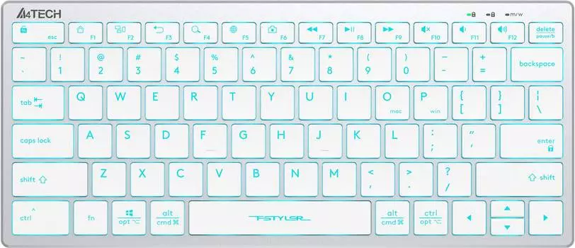 Клавиатура A4Tech Fstyler FX61, русские и английские буквы, белый (fx61 white)