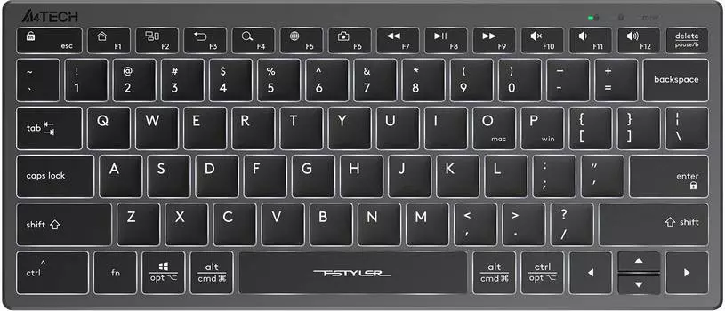 Клавиатура A4Tech Fstyler FX61, русские и английские буквы, темно-серый (fx61 grey)