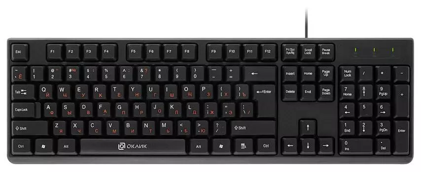 Клавиатура Оклик 100M HW3 черный (654570)