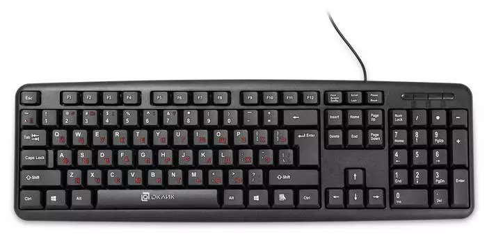 Клавиатура Оклик 180M, русские и английские буквы, черный (313180)