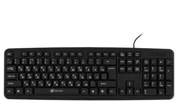 Клавиатура Оклик 180M, русские и английские буквы, черный (943626)