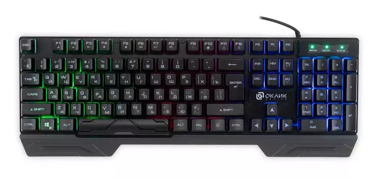 Клавиатура Оклик 709G, русские и английские буквы, черный (1788144)