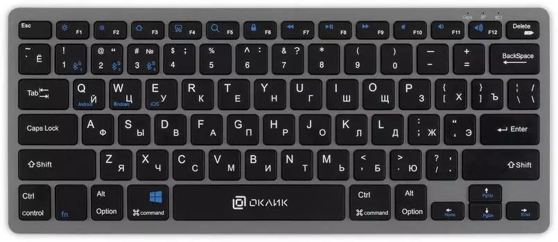 Клавиатура Оклик 835S, русские и английские буквы, серый (1696467)