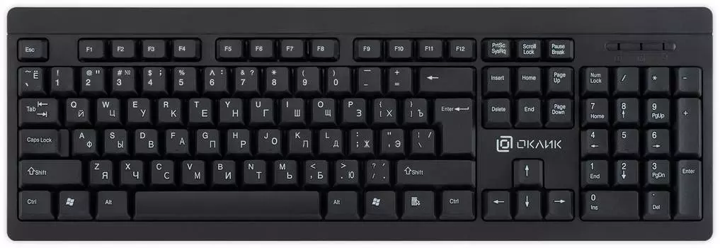 Клавиатура Оклик 95KW, русские и английские буквы, черный (1788287)