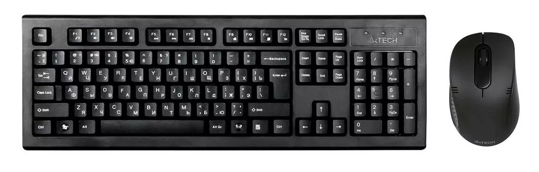 Комплект клавиатура+мышь A4Tech 7100N черный/черный