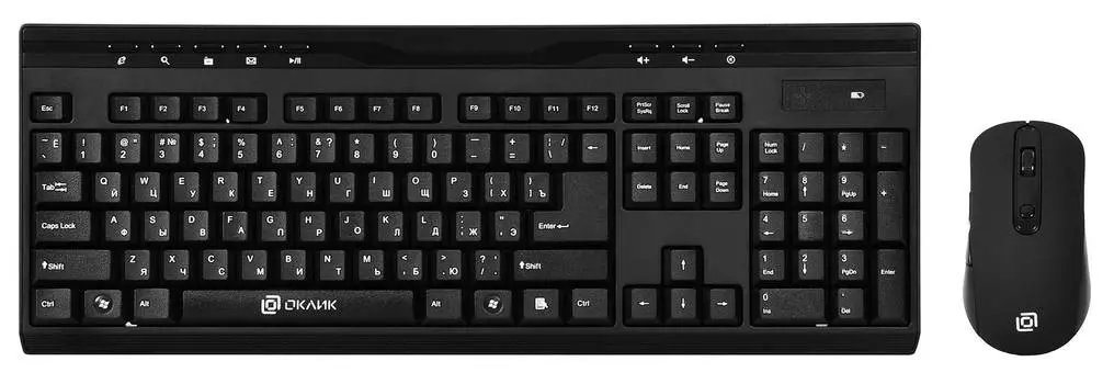 Комплект клавиатура+мышь Оклик 280M черный/черный (337456)