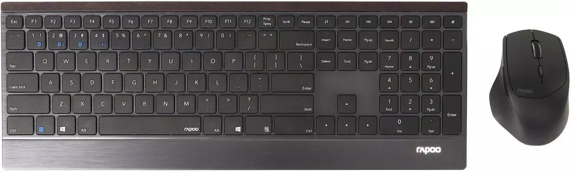 Комплект клавиатура+мышь Rapoo 9500M черный/черный (18892)