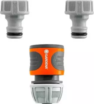 Коннектор Gardena 18286-20.000.00 вход 1/2-5/8" - выход 3/4" (в компекте:3 предмета) серый/оранжевый