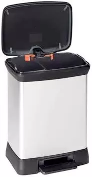 Контейнер Curver 203291 для мусора 28л серебристый/черный