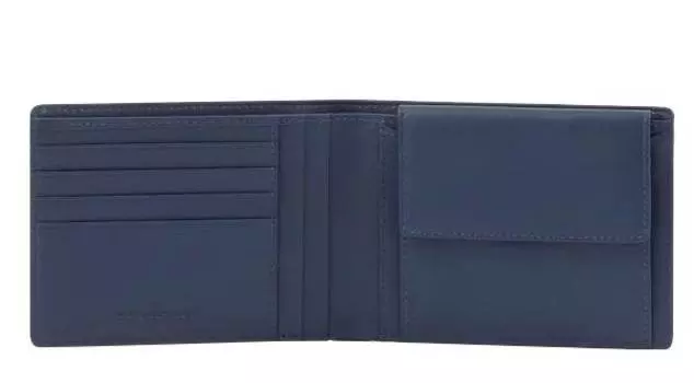 Кошелек мужской Piquadro Gio синий, полиэстер и кожа натуральная (pu257s124r/blu)