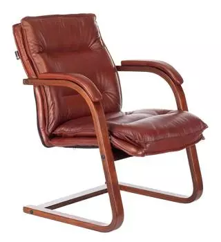 Кресло Бюрократ T-9927WALNUT-AV, обивка: кожа, цвет: светло-коричневый