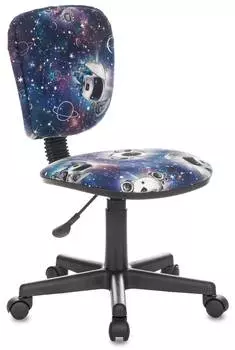 Кресло детское Бюрократ CH-204NX, обивка: ткань, цвет: синий, рисунок космопузики