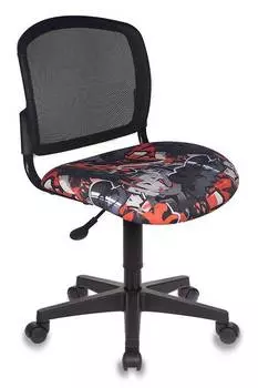 Кресло детское Бюрократ CH-296NX, обивка: ткань, цвет: черный/черный, рисунок граффити