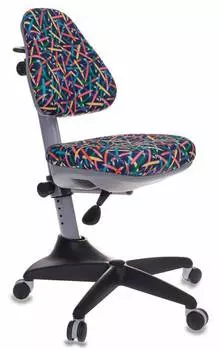 Кресло детское Бюрократ KD-2, обивка: ткань, цвет: синий, рисунок карандаши