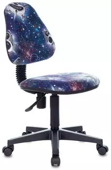 Кресло детское Бюрократ KD-4, обивка: ткань, цвет: синий, рисунок космопузики