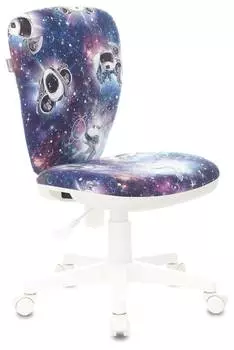 Кресло детское Бюрократ KD-W10, обивка: ткань, цвет: синий, рисунок космопузики