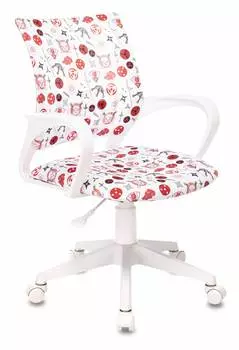 Кресло детское Бюрократ KD-W4, обивка: ткань, цвет: белый, рисунок аниме