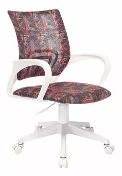 Кресло детское Бюрократ KD-W4, обивка: ткань, цвет: черный/красный