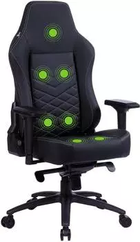Кресло игровое Cactus CS-CHR-0112BL-M, обивка: эко.кожа, цвет: черный